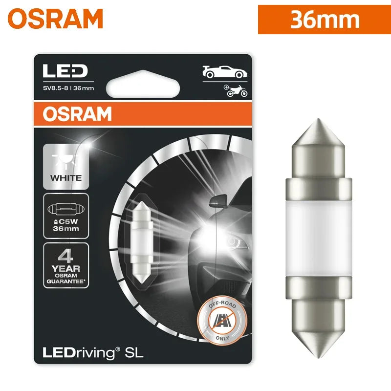 OSRAM LED Festoon 31mm 36mm 41mm C5W Fest LEDriving SL Advance Car 6000K Lampada a luce bianca Porta interna Lettura Lampadina targa