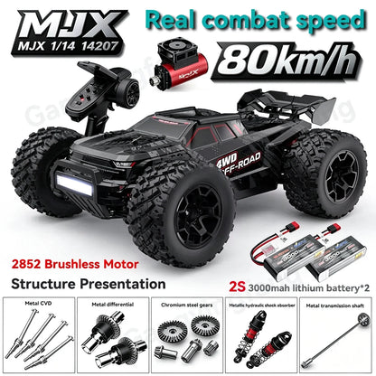 Auto RC MJX Hyper Go 14207 Brushless, Scala 1/14, 2.4G 4WD, Elettrica ad Alta Velocità, Fuoristrada, Telecomando, Monster Truck per Bambini