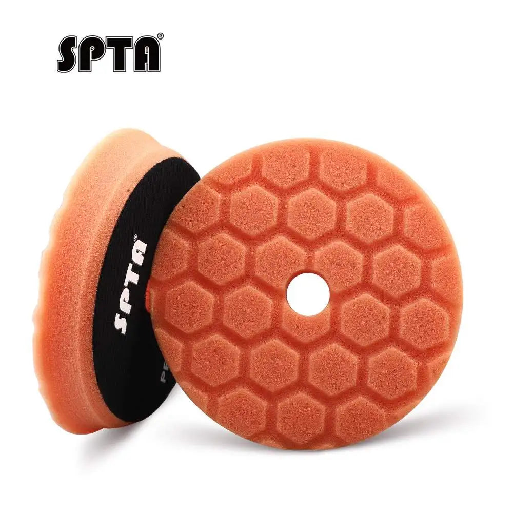 SPTA 1PC 3"(80mm)/5"(125mm)/6"(150mm) Smussato Hex-Logic Auto Spugna Lucidatura Tampone di Schiuma Per DA/RO/GA Buffer Lucidatore