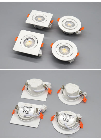 Faretto Orientabile 7W con Regolazione Colore 3000K 4000K 6000K, Illuminazione CCT 7W, Sostituzione Downlight per Illuminazione Direzionale Domestica (1-10 Pezzi)