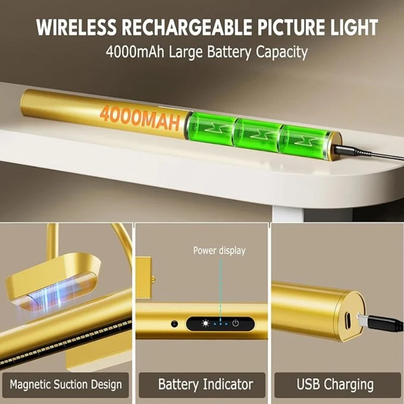 4000mAH Pittura Immagine Luce Ritratto con telecomando Soggiorno Lampada da parete senza fili Display artistico Batteria ricaricabile