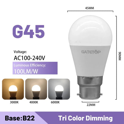 Lampadina intelligente regolabile a 3 temperature di colore CCT AC100-240V 3W 9W Lampadina LED GU10 MR16 E27 Luce spot Temperatura colore per l'illuminazione domestica