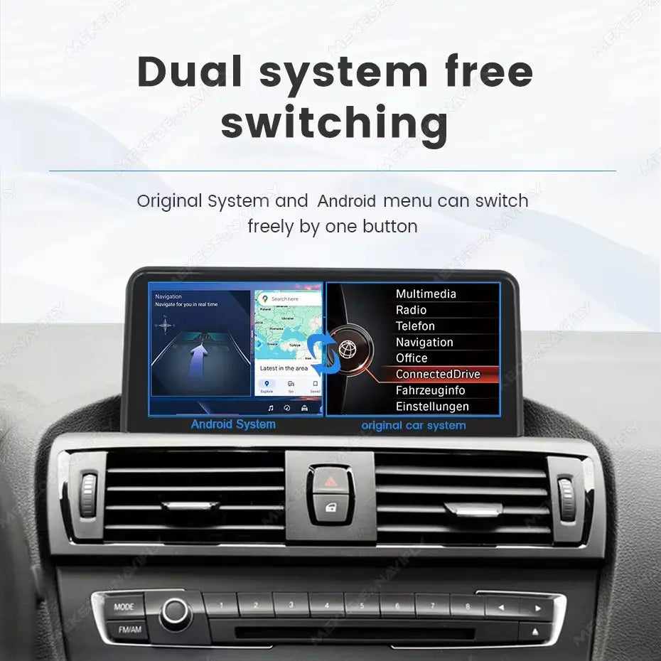 Sistema Multimediale Intelligente MEKEDE con CarPlay Wireless e Android Auto per BMW X5 E70 X6 E71, Schermo QLED da 10.25/12.3 Pollici, Android 14, CPU Snapdragon, Radio e Navigazione GPS per Auto