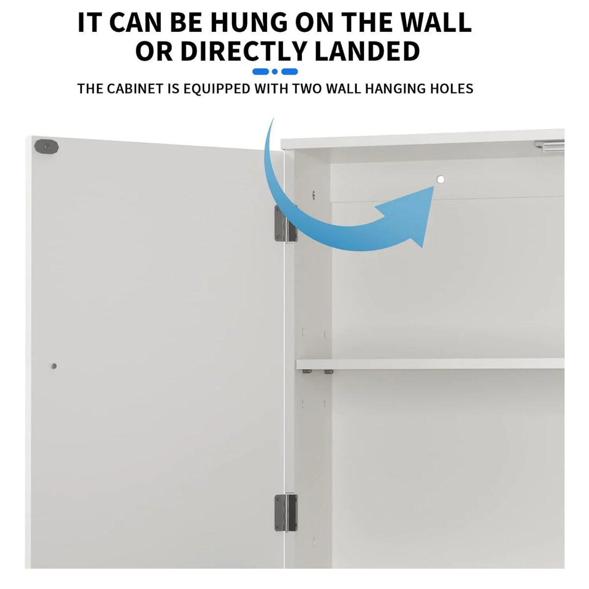 Bianco Mobile da bagno Mobiletto da parete per bagno Mobiletto da cucina con doppie ante e ripiani regolabili Bianco