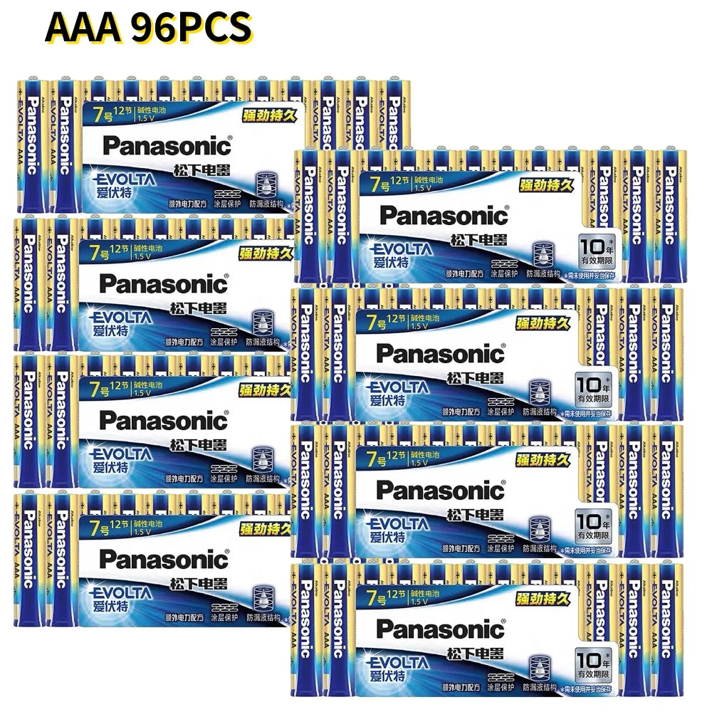 Panasonic 1.5V AAA # Batteria Alcalina a Lunga Durata per Serrature Intelligenti, Telecomandi TV e Condizionatori d'Aria, 4‑96 Pezzi