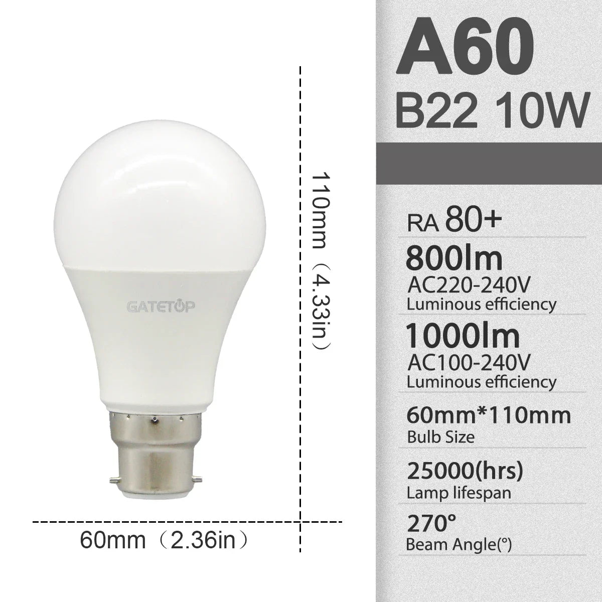 10 Pezzi Lampadine LED E27 B22 da 24W 20W 18W 15W 12W 10W 3W, AC 220V 110V 3000K 6000K, Lampada per Soggiorno e Casa