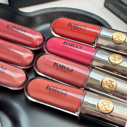 Rossetto Liquido KIKO Unlimited Double Touch, Lunga Durata, Non Sbiadisce, Non Appiccica, Lucidalabbra Volumizzante, Tonalità Milk Tea Bean Paste, Trucco Naturale