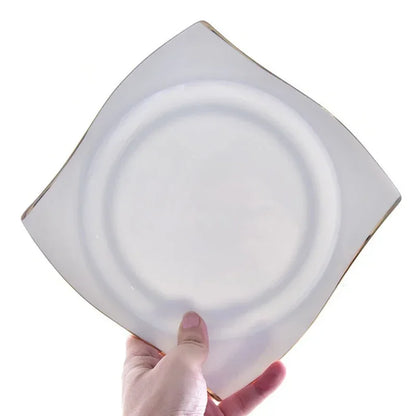 Set di Piatti in Ceramica, Stoviglie in Porcellana Bone China, Set Creativo di Piatti e Vassoi Phnom Penh, Piatti Quadrati, Servizio da Tavola per Cucina