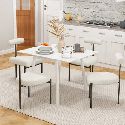 Tavolo da Pranzo Pieghevole, Tavolo da Cucina, 2 Superfici Pieghevoli, 110 X 86 X 75 Cm, Bianco
