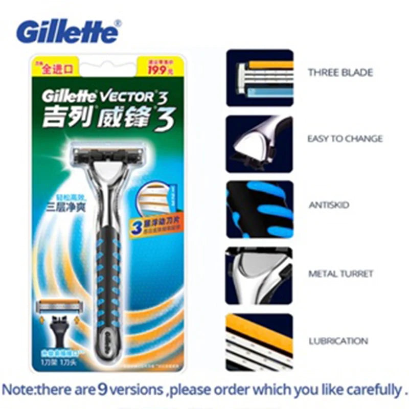 Gillette Sensor Excel Lama di rasoio da uomo Sostituisci testine Rasatura della barba Lame di rasoio a 2 strati per rasoio Vector 3
