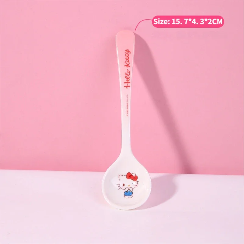 WUHE Set di Stoviglie per Bambini Hello Kitty, Ciotole e Piatti in Melamina, Design Cartoon per Ragazze, Senza BPA, Infrangibile, Lavabile in Lavastoviglie
