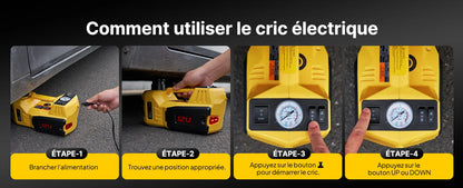 Martinetto Elettrico per Auto Taskstar 5T, Sollevatore Idraulico Elettrico con Gonfiatore Integrato 12V, Cambio Gomme con Luce LED per Berlina SUV Camion