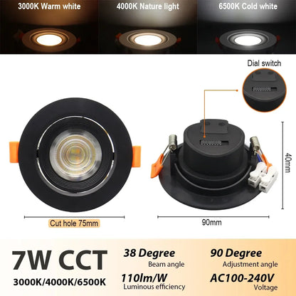 4-20 pezzi 3 CCT LED plafoniera 3000K 4000K 6500K pieghevole da incasso per la casa camera da letto bagno soggiorno illuminazione Lamparas Led