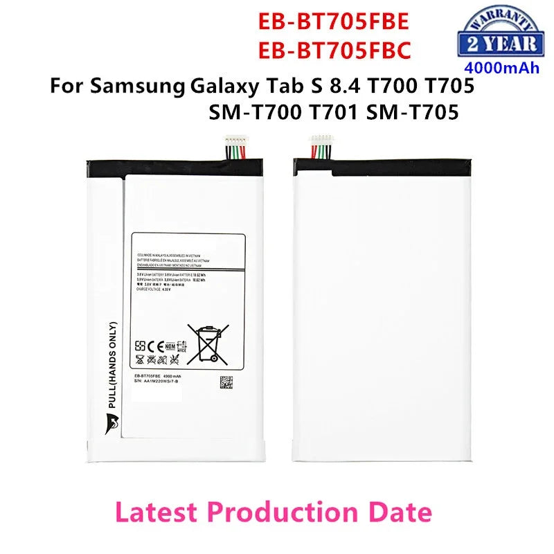 Nuovissimo Tablet EB-BT705FBE EB-BT705FBC 4900mAh batteria per Samsung Galaxy Tab S 8.4 T700 T705 T700 T701 SM-T705