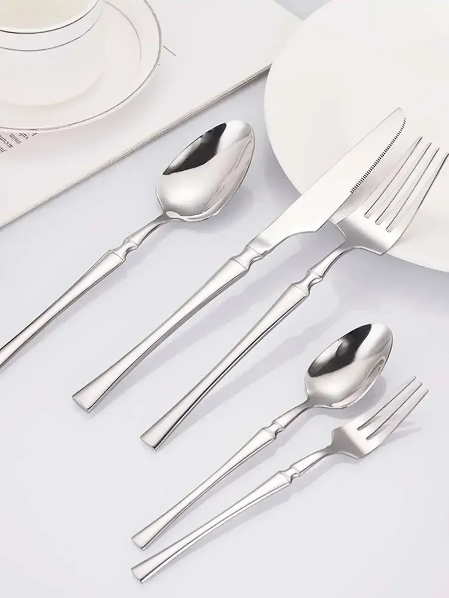 Set di posate in acciaio inossidabile da 30/40/60 pezzi, coltello, forchetta, cucchiaio da caffè, stoviglie, lavabili in lavastoviglie
