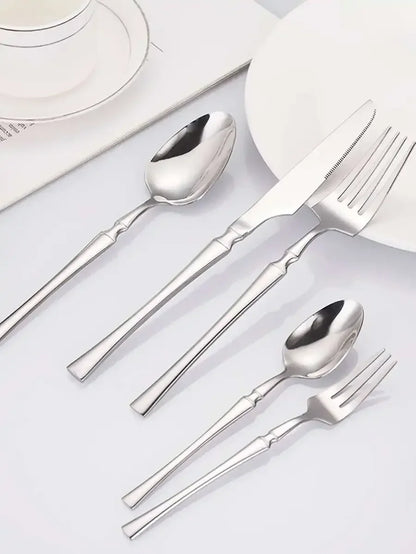 Set di posate in acciaio inossidabile da 30/40/60 pezzi, coltello, forchetta, cucchiaio da caffè, stoviglie, lavabili in lavastoviglie
