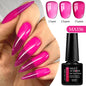MEET ACROSS 7ml Gelatina Nuda Shimmer Base in gomma Gel Glitter Rosa Viola UV/LED Nail Art Vernis Gel Smalto per manicure Unghie FAI DA TE