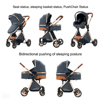 Passeggino Magic ZC 3 in 1, Sistema da Viaggio Compatto e Pieghevole con Navicella, Seggiolino Auto per Neonati e Seduta Reversibile, Carrozzina High Landscape, Ruote Ammortizzate, Manubrio Regolabile, Chiusura con Una Mano,