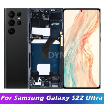 UE 6.78 ''Nuovo Display AMOLED Per Samsung Galaxy S22 Ultra 5G LCD S908 S908B S908U Con Telaio Touch Screen Digitizer sostituzione
