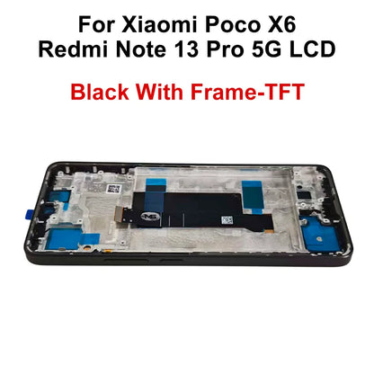 Display OLED per Xiaomi Poco X6, schermo LCD con digitalizzatore touch per Redmi Note 13 Pro 5G, modello 23122PCD1G, assemblaggio per Poco X6 Pro, display LCD K70E.