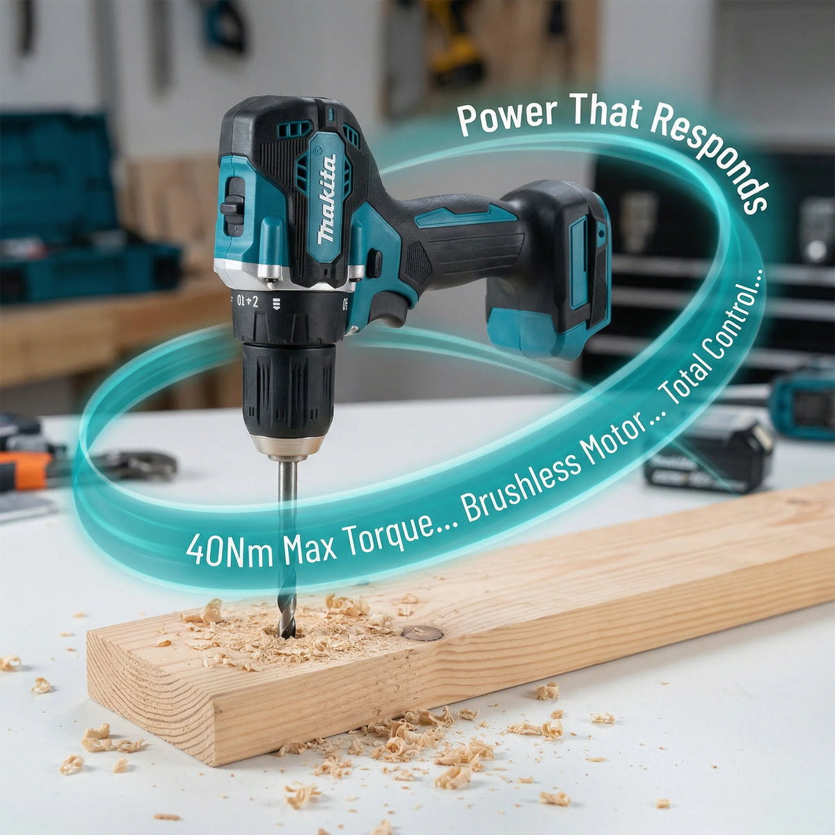 Trapano Avvitatore a Batteria Makita Originale DDF487 18V Brushless, 2 Velocità, Mandrino Autoserrante da 10mm per Fai-da-Te e Ristrutturazioni