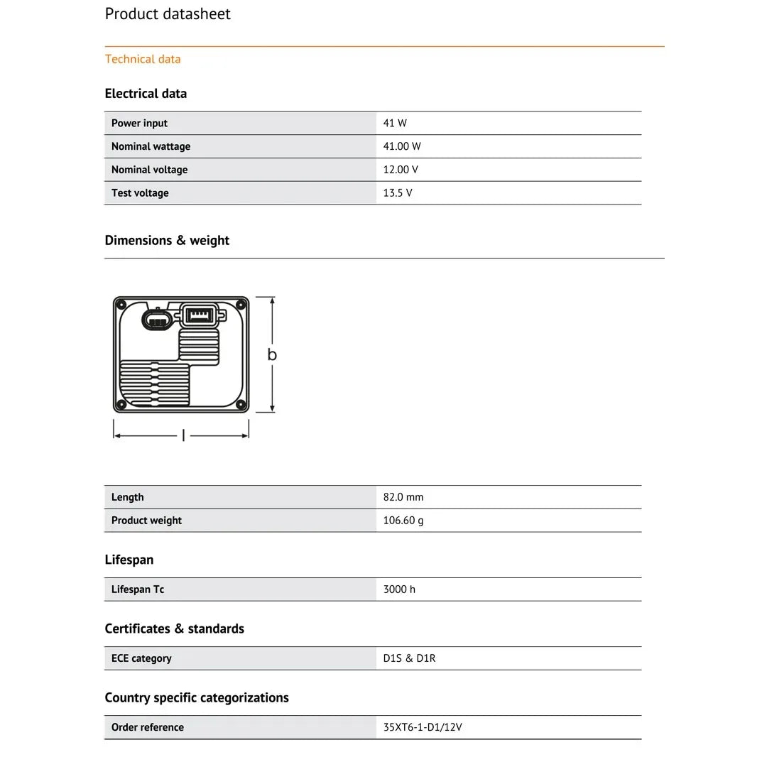 OSRAM XENAELECTRON D1S D1R Zavorra allo xeno 35XT6 12V 35W Nuovo originale Adattatore per fari HID per auto ECG per scarico gas automatico, 1x
