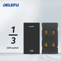 DELEFU Presa Italiana Fai-da-te con USB Tipo C, Interruttore Campanello, 45A 20A, per Tende, Telefono, CAT5, TV, HDMI, SAT, Nera