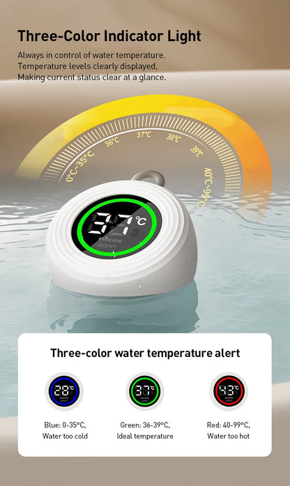 Termometro Digitale per Bagnetto Philips Avent, Lettura Rapida in 5 Secondi, Ricaricabile USB, Materiale ABS Sicuro, Misuratore di Temperatura Galleggiante per Bambini