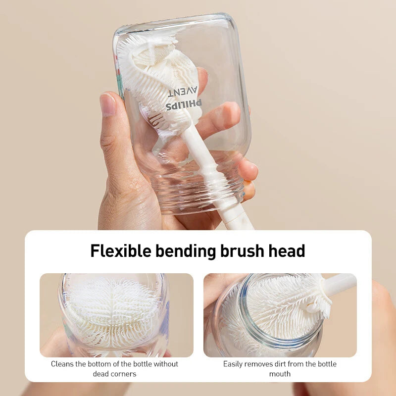 Set per la Pulizia dei Biberon Avent Include Spazzola per Biberon, Spazzola per Tettarelle, Pulitore per Cannucce, Scolapiatti e Scatola Portaoggetti Senza BPA