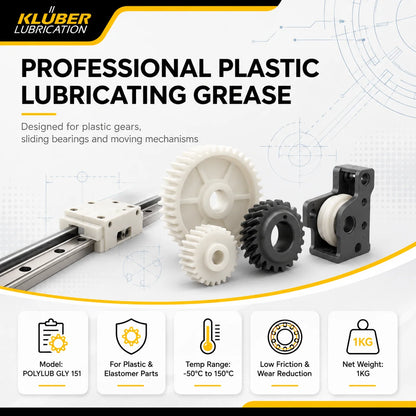 Grasso Originale Kluber POLYLUB GLY 151 per Ingranaggi in Plastica, Lubrificante per Basse Temperature per Cuscinetti a Scorrimento e Ingranaggi Piccoli