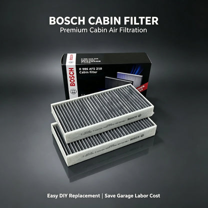 1 set di filtri per abitacolo Bosch AF5210 per MINI Cooper/Cooper S/JCW Clubman e per BMW Serie 1, Serie 2, X1, X2 [codice originale: 64116823725]