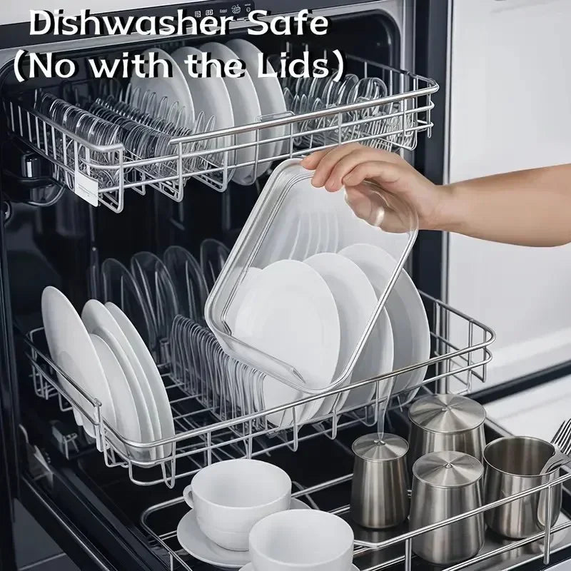 Set di 12+4 Contenitori in Vetro per Alimenti con Coperchi Ermetici, Contenitori Impilabili a Prova di Perdite per Preparazione Pasti, Scatole in Vetro Sicure per Frutta, Verdura, Cibi Cotti, Organizzazione Dispensa