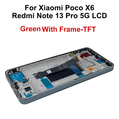 Display OLED per Xiaomi Poco X6, schermo LCD con digitalizzatore touch per Redmi Note 13 Pro 5G, modello 23122PCD1G, assemblaggio per Poco X6 Pro, display LCD K70E.