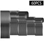Set di posate in acciaio inossidabile nero da 40/60 pezzi, lucidato a specchio, include forchette da tavola, coltelli da bistecca e cucchiai da zuppa, adatto per