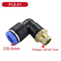 Set di 5 connettori pneumatici a gomito con filettatura maschio da 1/8', 1/4', 3/8', 1/2' per tubi dell'aria da 4/6/8/10/12 mm
