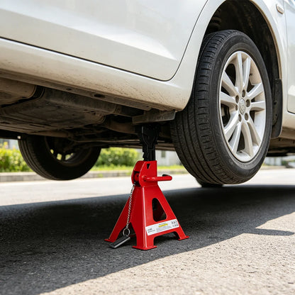 2 pezzi Supporto per Assale 3T per Carichi Pesanti in Acciaio Regolabile con Perno di Bloccaggio, Kit di Sicurezza per Riparazione Pneumatici, Strumenti per Manutenzione Auto