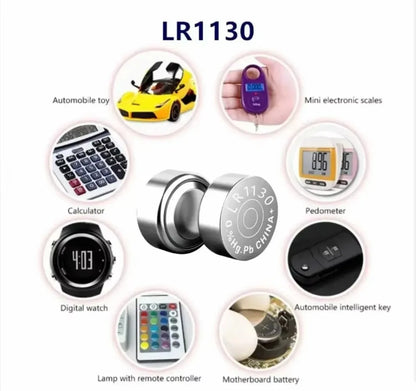 Batteria a bottone AG10 LR1130 LR 1130 SR1130 389A LR54 L1131 per batterie alcaline, orologi, apparecchi acustici, torce, calendari, giocattoli 1.55V
