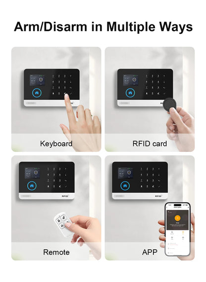 Sistema di Allarme PGST per Casa, Allarme di Sicurezza WIFI Antifurto con Sensore di Movimento per Porte, Compatibile con Tuya e Alexa