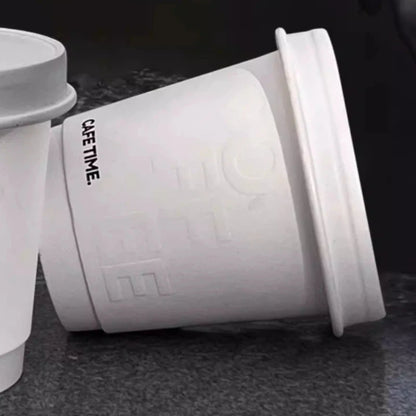 Bicchieri Monouso per Bevande Calde, Tazze per Caffè e Tè al Latte, Bicchieri di Carta Concavi e Convessi con Coperchio, Robusti e Durevoli