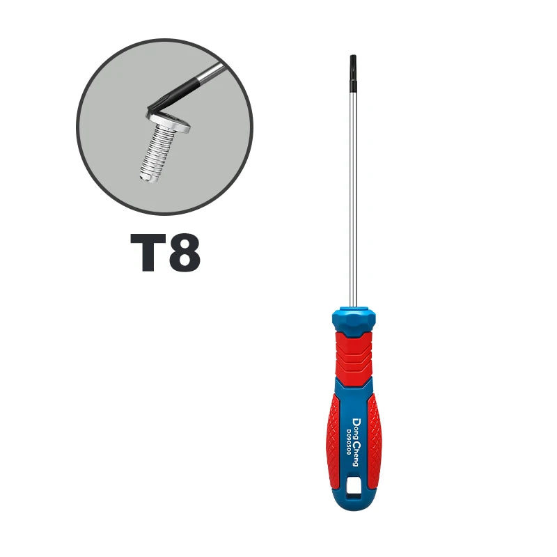 Set di Cacciaviti Torx T8 T10 T15 T20 T25 T27 T30 T40 in Cromo Vanadio con Punta Magnetica Antiruggine, Manico in TPR, Alta Coppia, Utensile a Stella