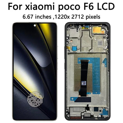 Nuovo Display AMOLED da 6.67" per Xiaomi Poco F6 LCD 24069PC21G, Schermo Touch con Digitalizzatore e Cornice per Xiaomi Poco F6