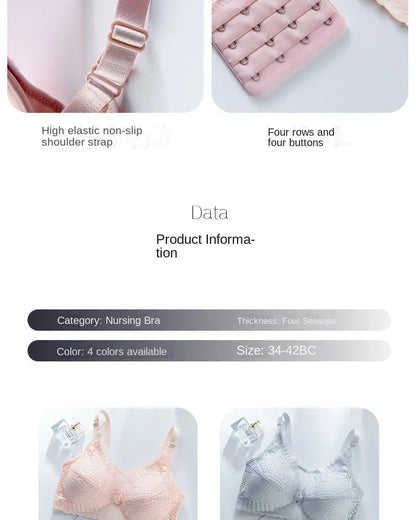 Reggiseno per allattamento premaman con bottone frontale Intimo raccolto regolabile Reggiseno per allattamento confortevole per l'allattamento di vestiti per donne incinte