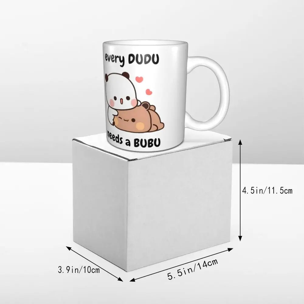 Tazze personalizzate per coppia Bubu Dudu Panda e Brownie Bear Tazza da caffè per tè al latte in ceramica fai-da-te
