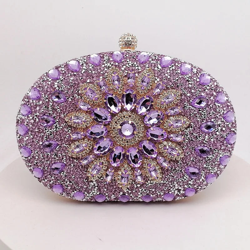 Diamond Crystal Women Make Up Cosmetic Evening Shoulder Messenger pochette borsa per telefono borsa dorata argentea rossa rosa nera