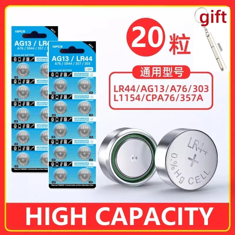2-60 pz AG13 LR44 batteria al litio L1154 RW82 SR1154 SP76 pila SR44 batterie a bottone A76 LR1154 GP7 moneta cellulare per Watch1.55V