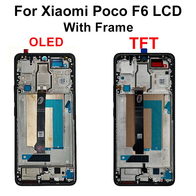 Display OLED da 6,67" per Xiaomi Poco F6 LCD 24069PC21G, schermo touch e digitalizzatore per Poco F6 Pro LCD 23113RKC6G, ricambi di ricambio