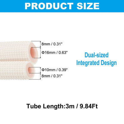 Tubo di schiuma isolante per tubi da 1/2/3 metri Tubo di schiuma per conservazione del calore Tubi per condizionatore d'aria Raccordi per mini set di linee di rame divise