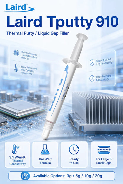 Laird Tputty 910 Thermal Putty 9.1W/mK Pasta Termica Monocomponente Liquida per CPU GPU IC Server Elettronica 3g 5g 10g 20g