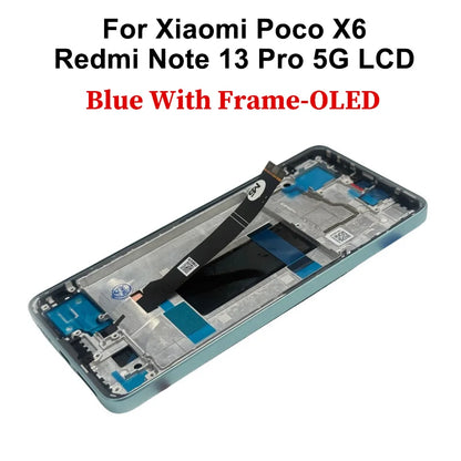 Display OLED per Xiaomi Poco X6, schermo LCD con digitalizzatore touch per Redmi Note 13 Pro 5G, modello 23122PCD1G, assemblaggio per Poco X6 Pro, display LCD K70E.