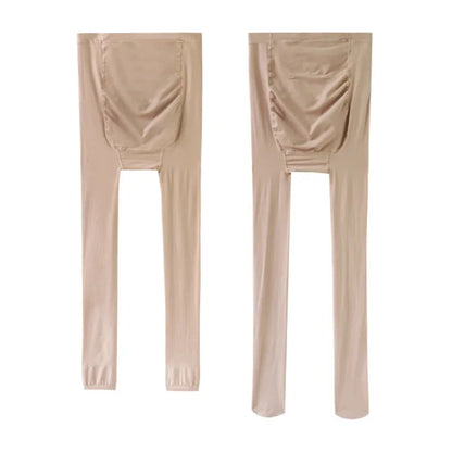 Leggings per gravidanza a vita alta Abiti premaman skinny per donne incinte Leggins lavorati a maglia con supporto per la pancia Pantaloni modellanti per il corpo